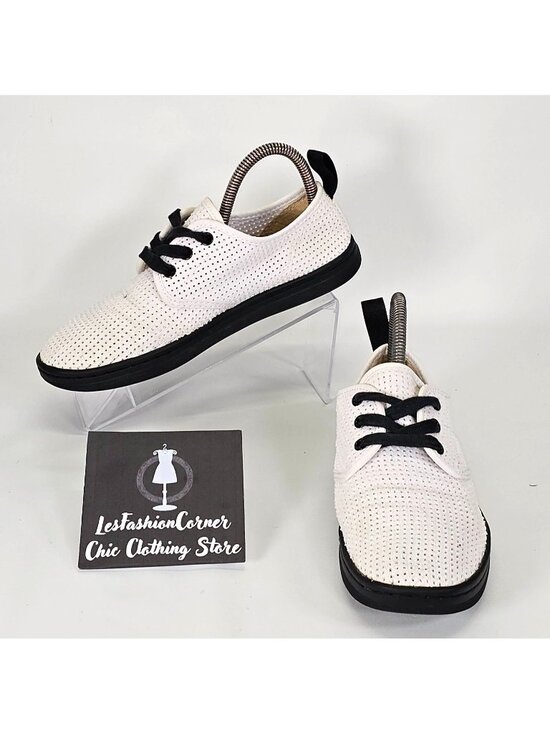 Dr Martens Shoes - Dr Martens Women's White Mesh Perforated Sneaker Shoes Size 7 1879